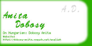 anita dobosy business card